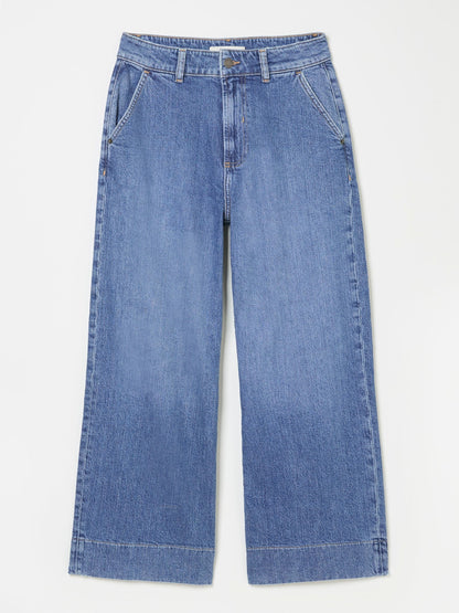 Yorteeza Denim Wide Leg Cropped Jeans - Yorteeza